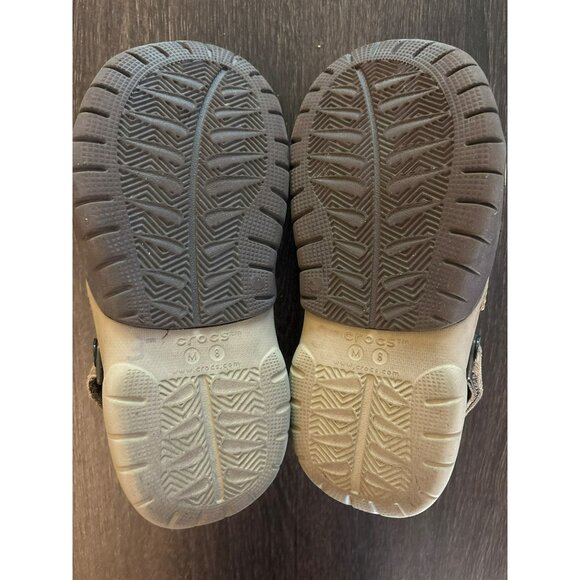 Crocs Swiftwater Men's Leather Tan Slip-On Shoes With Adjustable Heel Strap Siz - Picture 3 of 9